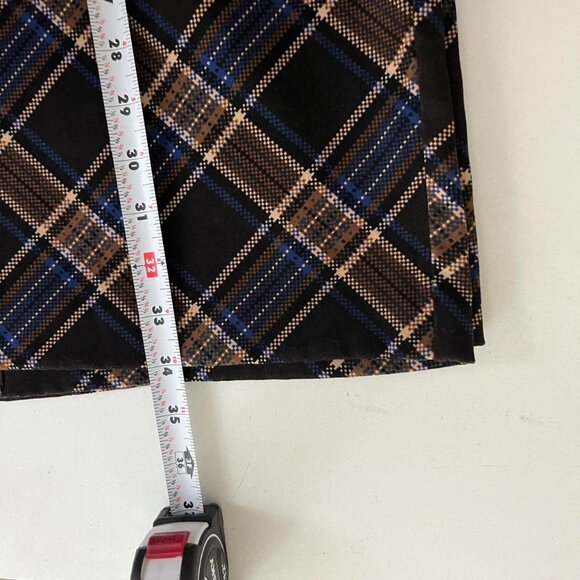 y2k brown blue plaid plus size dark academia grunge maxi skirt - Picture 7 of 8